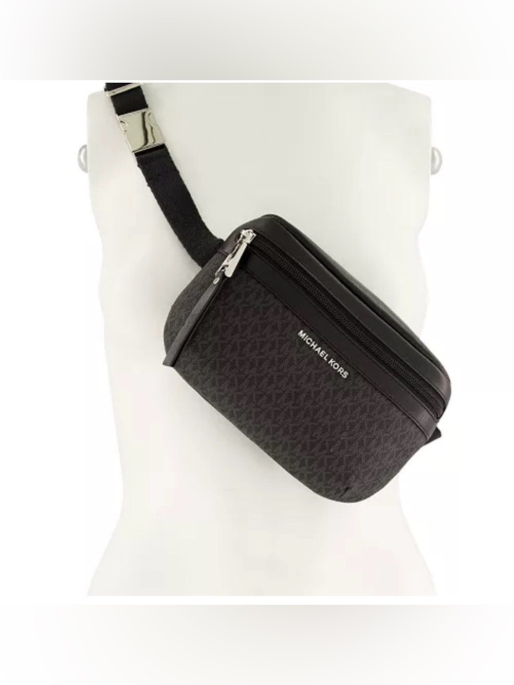 Michael Kors Black and Gray Monogram Belt Bag - Picture 2 of 6